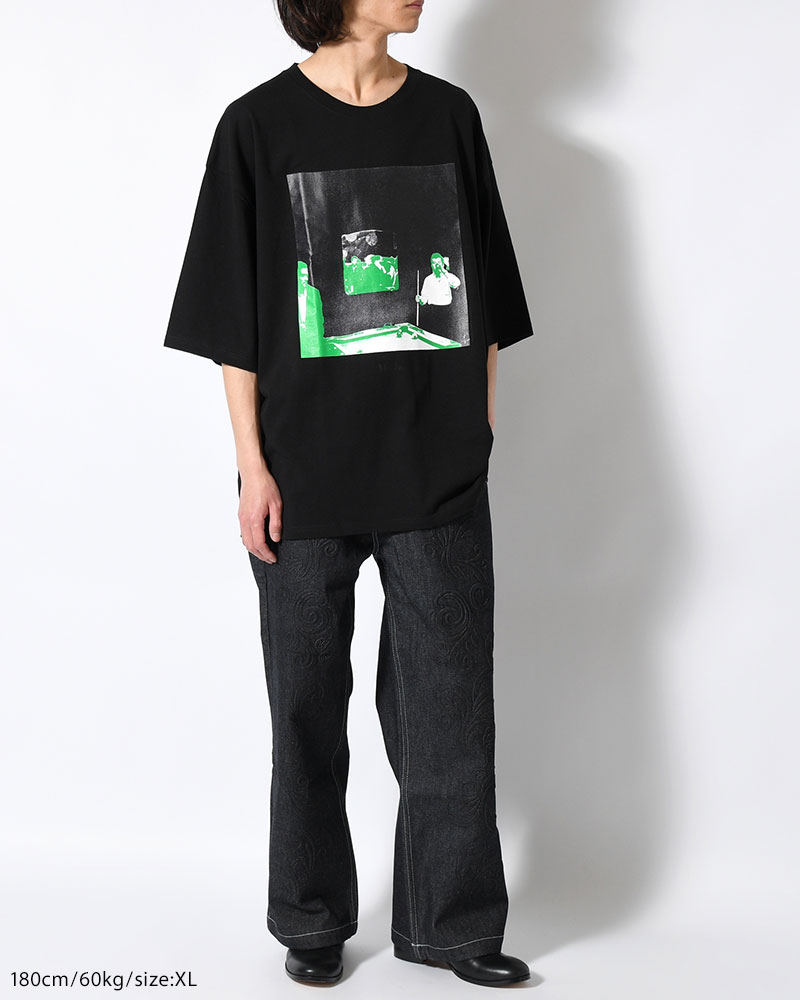BIG SIZE SLIT T-SH (BILLIARDS) -BLACK-