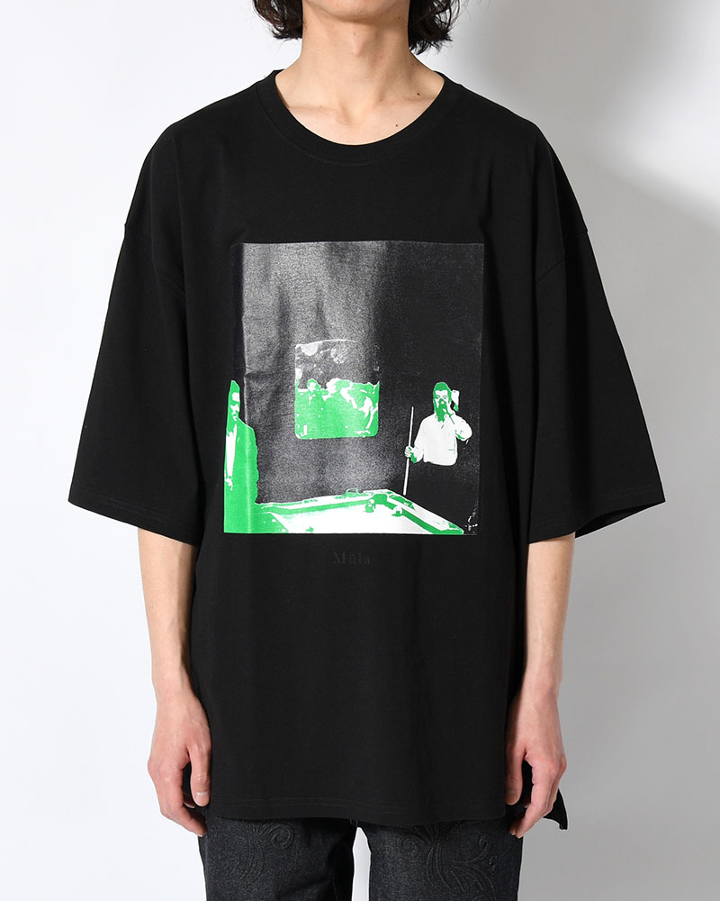 BIG SIZE SLIT T-SH (BILLIARDS) -BLACK-
