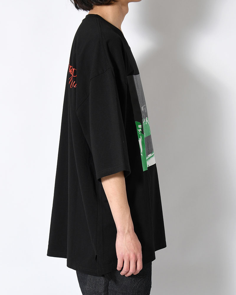 BIG SIZE SLIT T-SH (BILLIARDS) -BLACK-