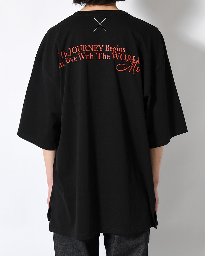 BIG SIZE SLIT T-SH (BILLIARDS) -BLACK-