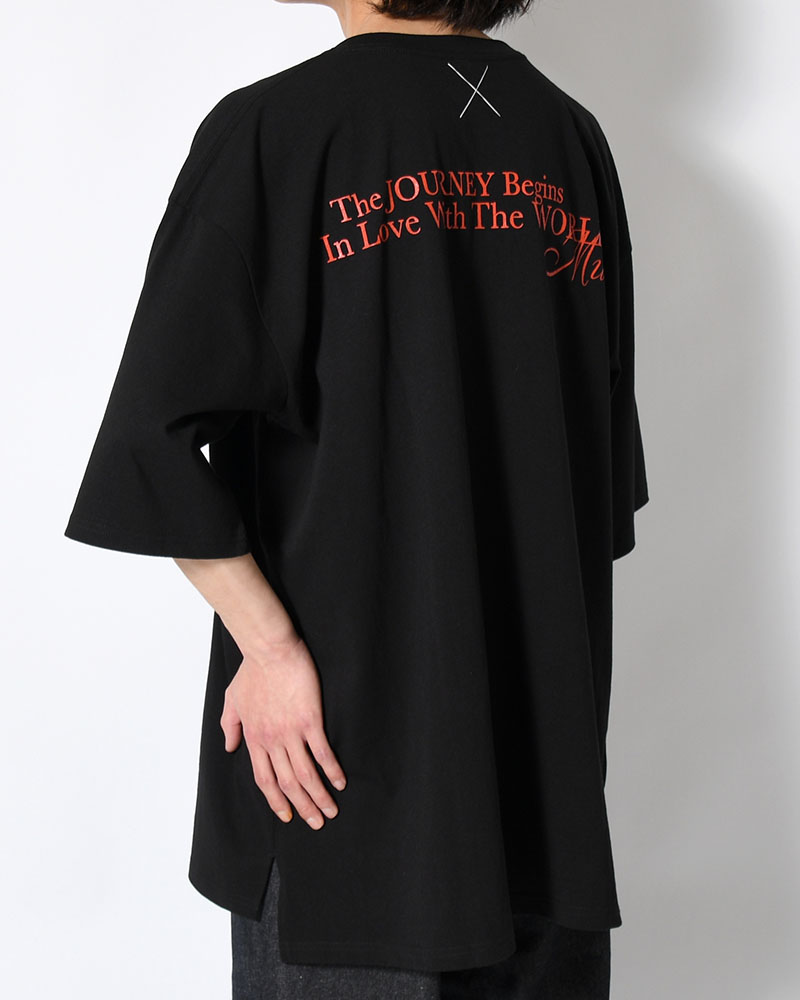 BIG SIZE SLIT T-SH (BILLIARDS) -BLACK-