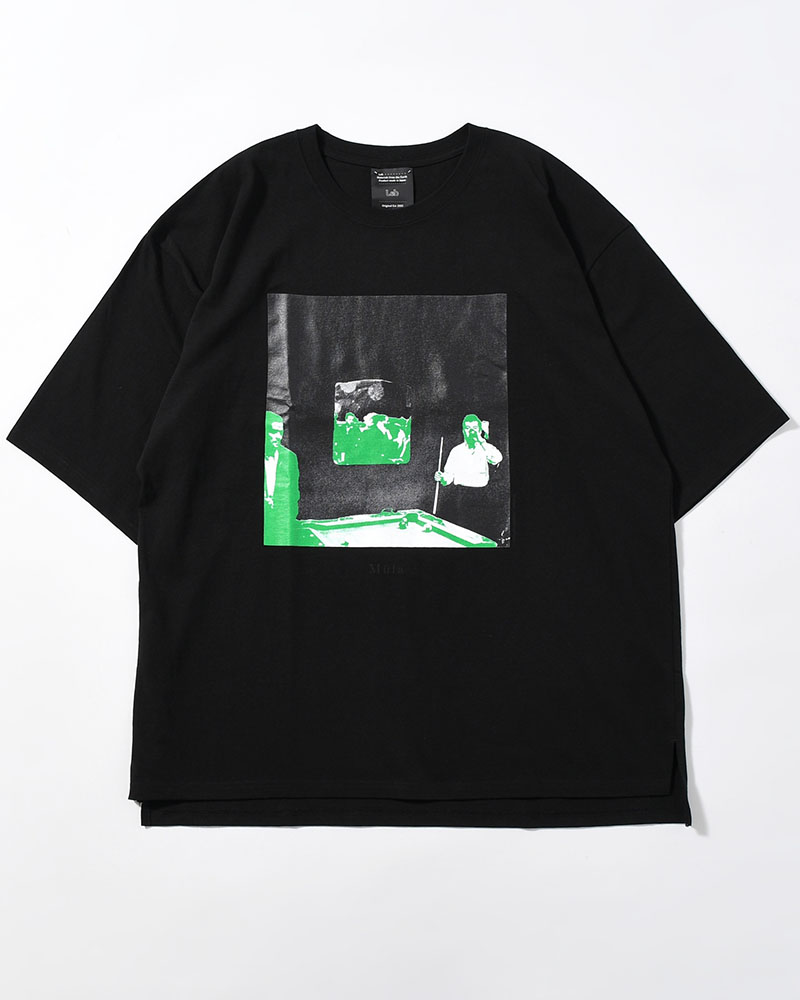 BIG SIZE SLIT T-SH (BILLIARDS) -BLACK-