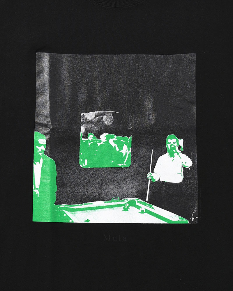 BIG SIZE SLIT T-SH (BILLIARDS) -BLACK-