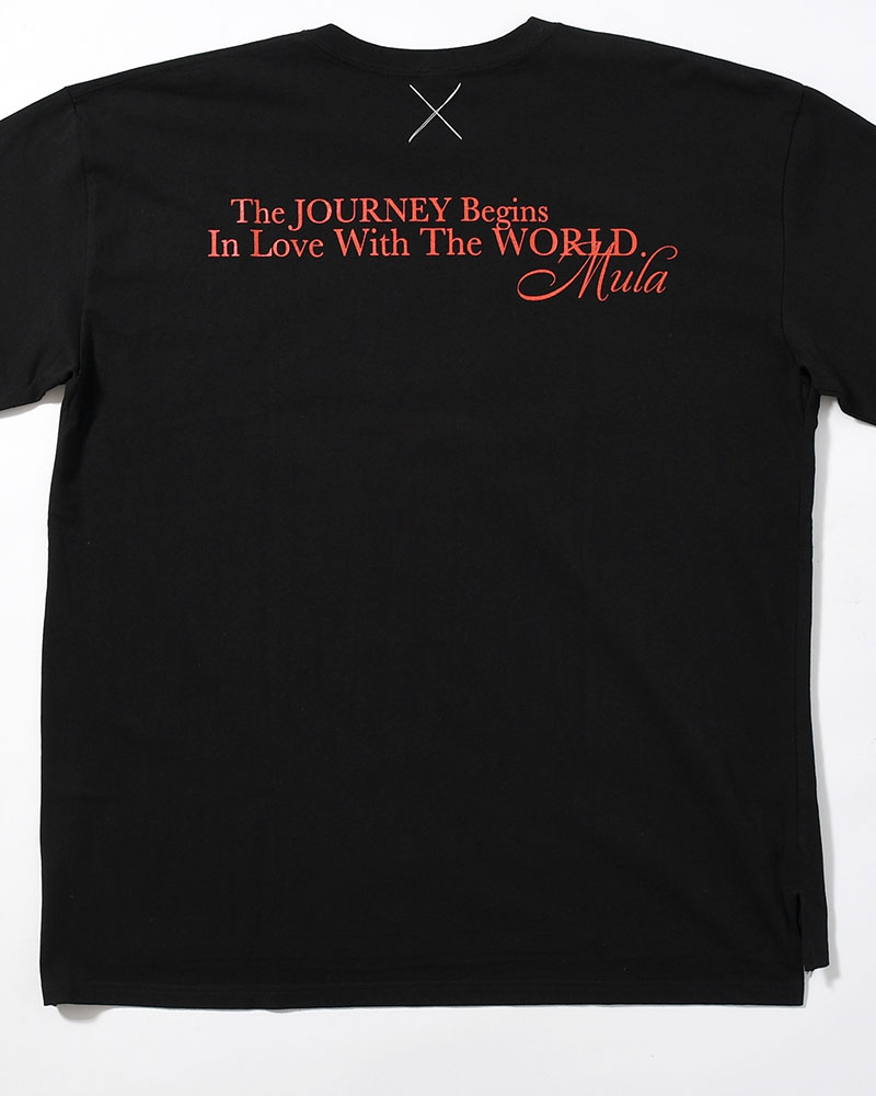 BIG SIZE SLIT T-SH (BILLIARDS) -BLACK-