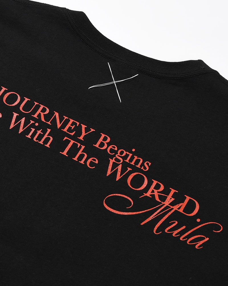 BIG SIZE SLIT T-SH (BILLIARDS) -BLACK-