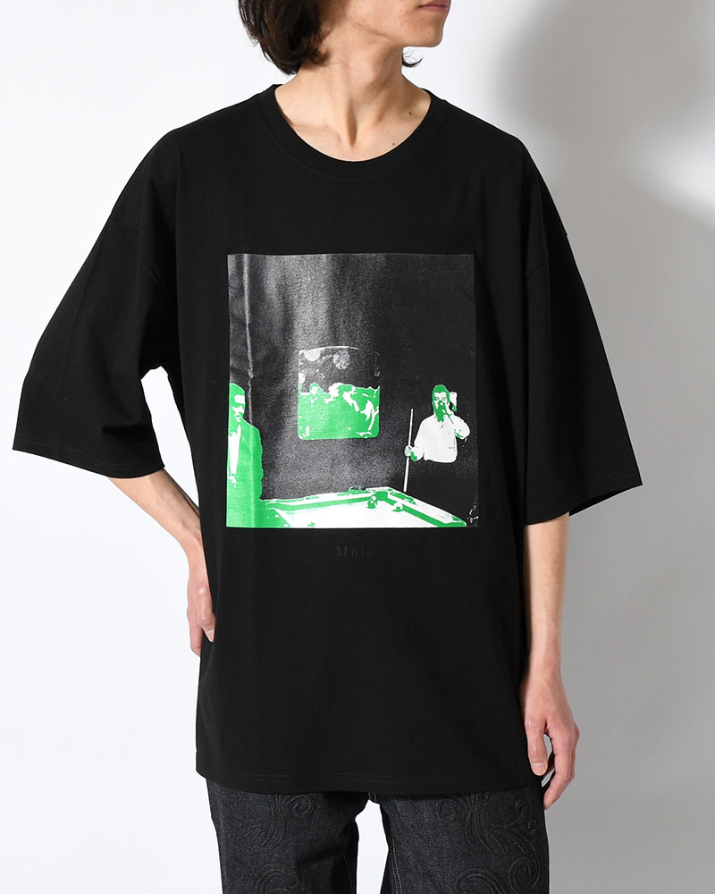 BIG SIZE SLIT T-SH (BILLIARDS) -BLACK-