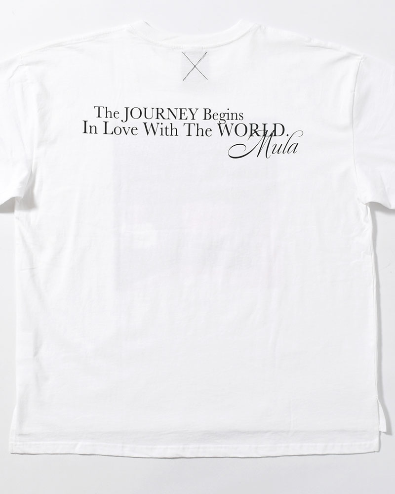 BIG SIZE SLIT T-SH (BILLIARDS) -WHITE-