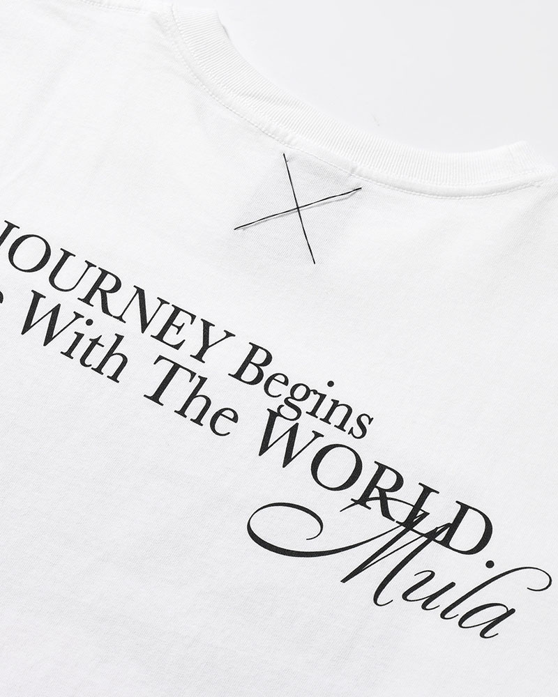 BIG SIZE SLIT T-SH (BILLIARDS) -WHITE-