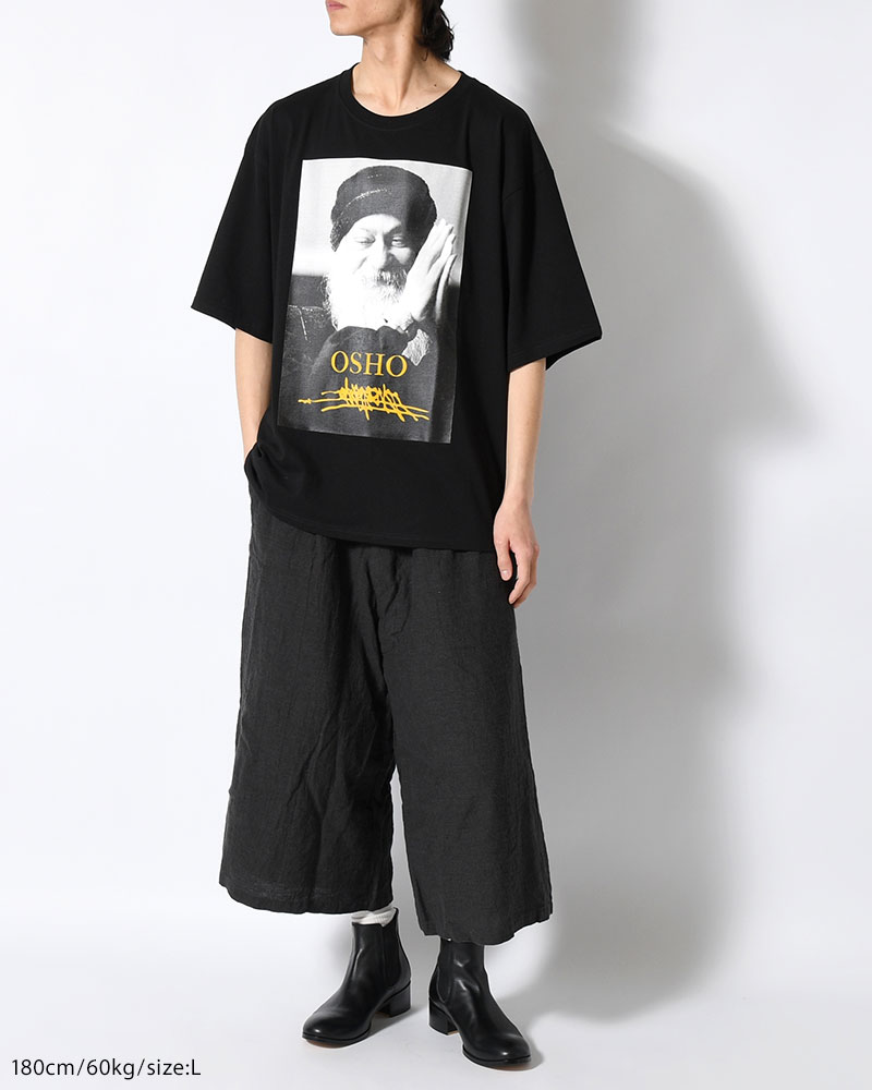 BIG SIZE SLIT T-SH (OSHO) -BLACK-