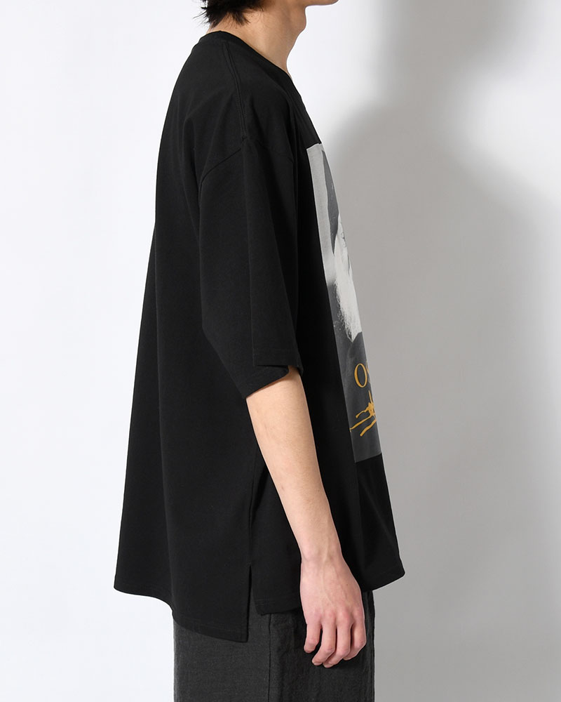 BIG SIZE SLIT T-SH (OSHO) -BLACK-