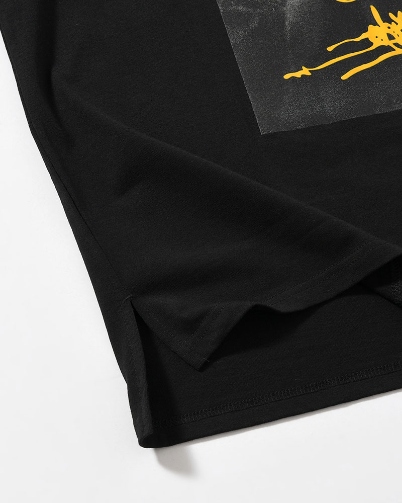 BIG SIZE SLIT T-SH (OSHO) -BLACK-