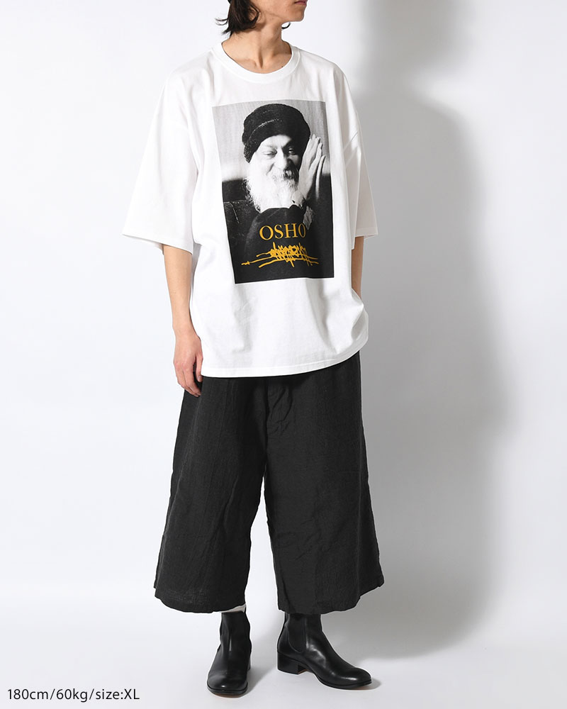 BIG SIZE SLIT T-SH (OSHO) -WHITE-
