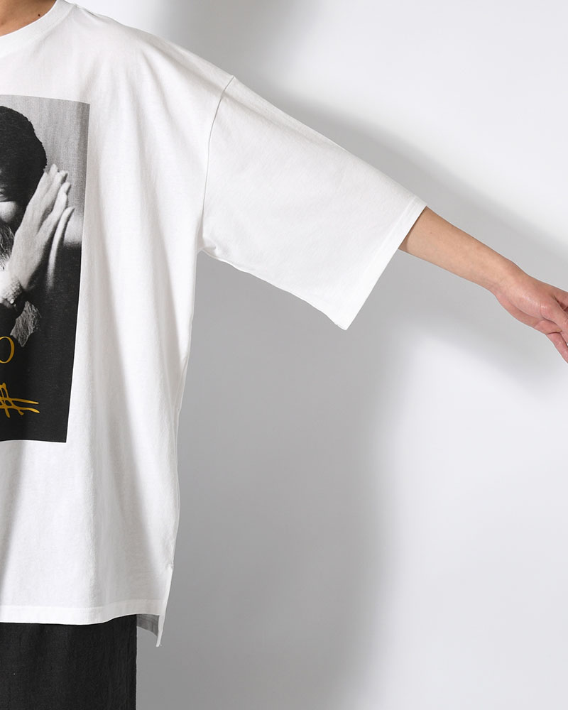 BIG SIZE SLIT T-SH (OSHO) -WHITE-