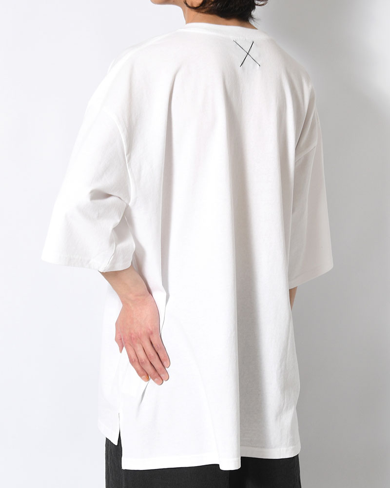 BIG SIZE SLIT T-SH (OSHO) -WHITE-