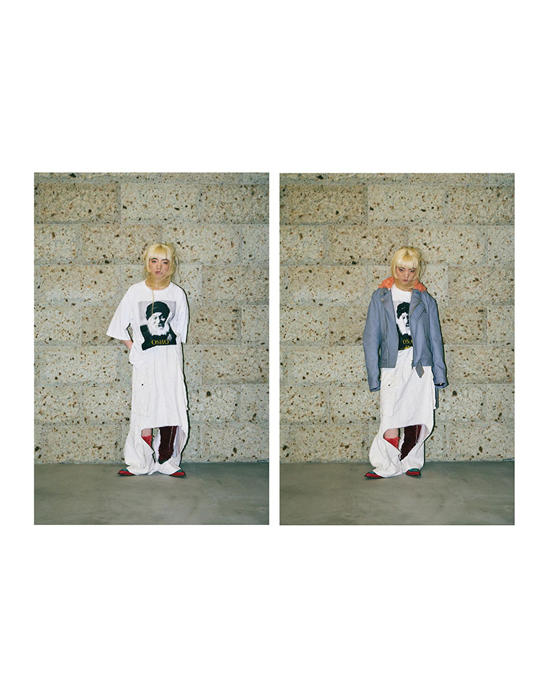 BIG SIZE SLIT T-SH (OSHO) -WHITE-