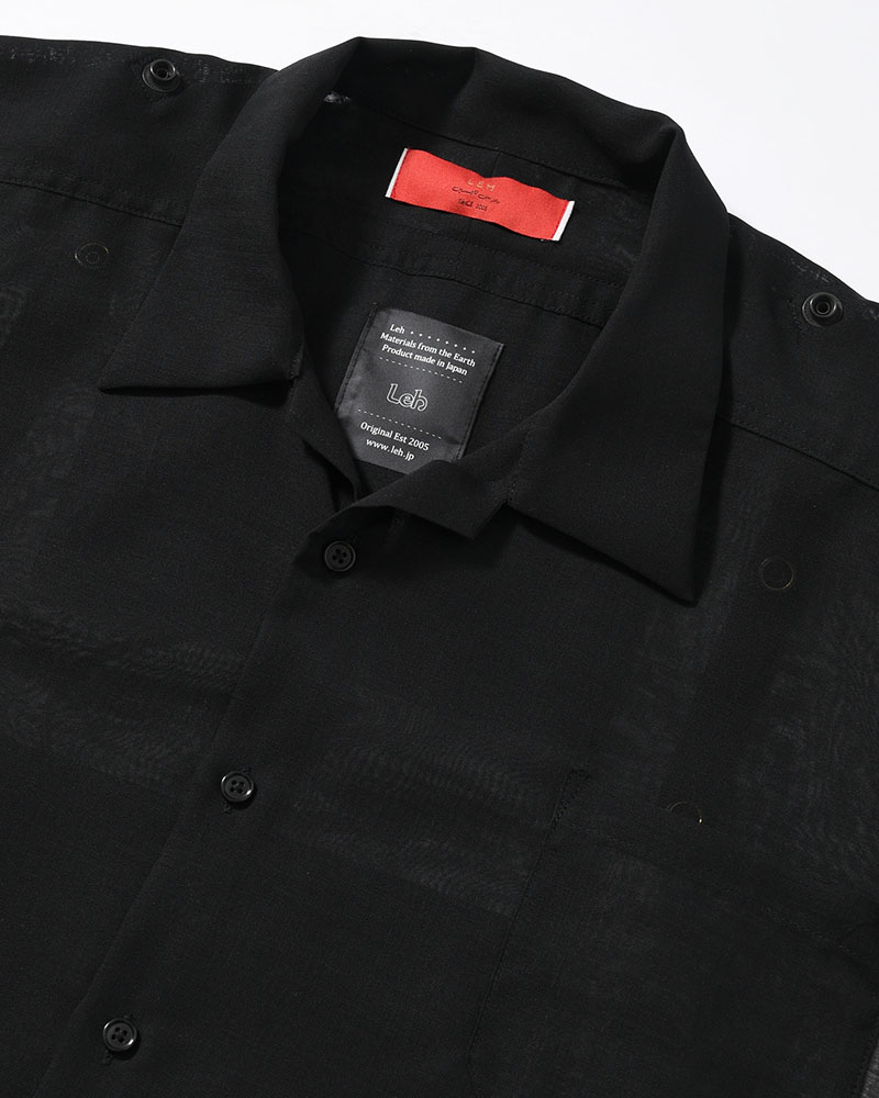 WIDE PONCHO SHIRTS -BLACK(SILK)-