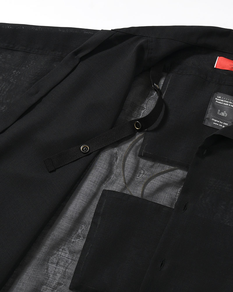 WIDE PONCHO SHIRTS -BLACK(SILK)-