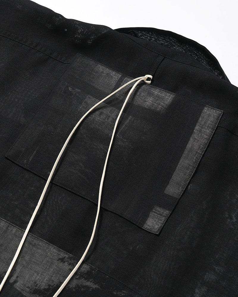 WIDE PONCHO SHIRTS -BLACK(SILK)-