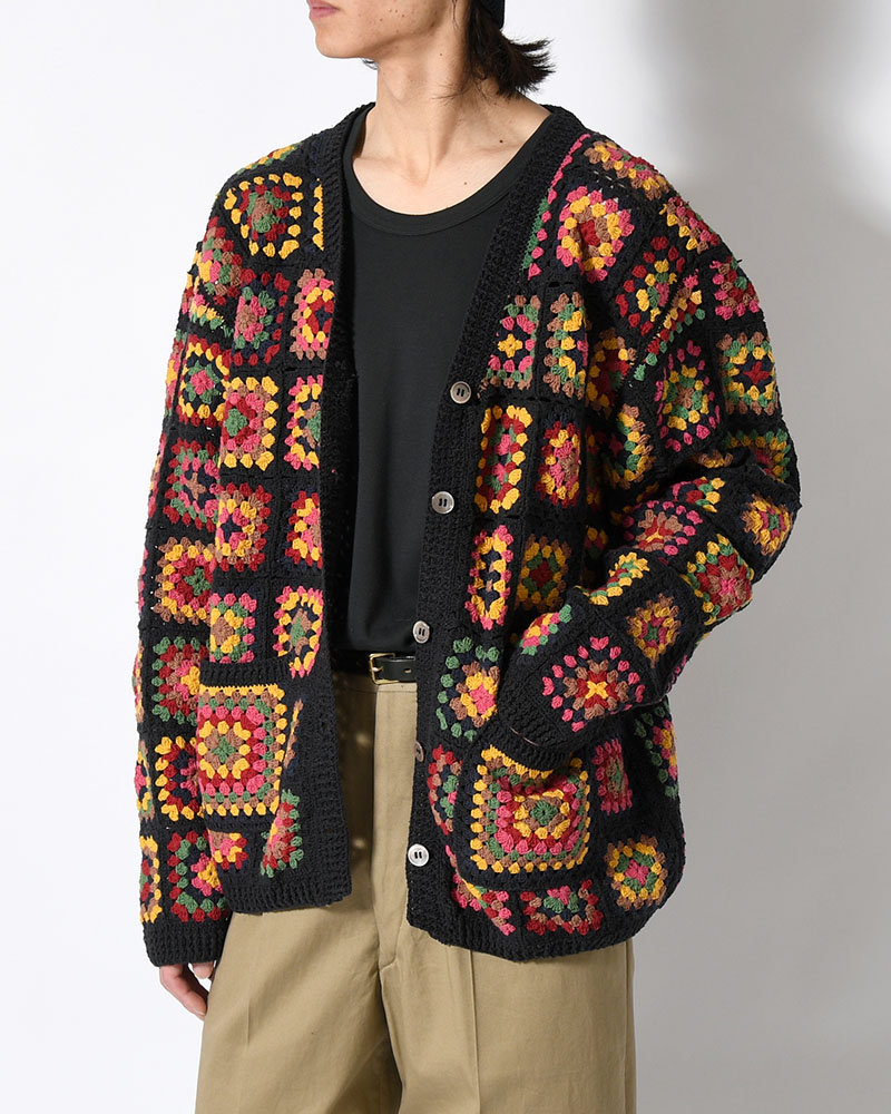 FLOWER PANEL CARDIGAN -WARM-