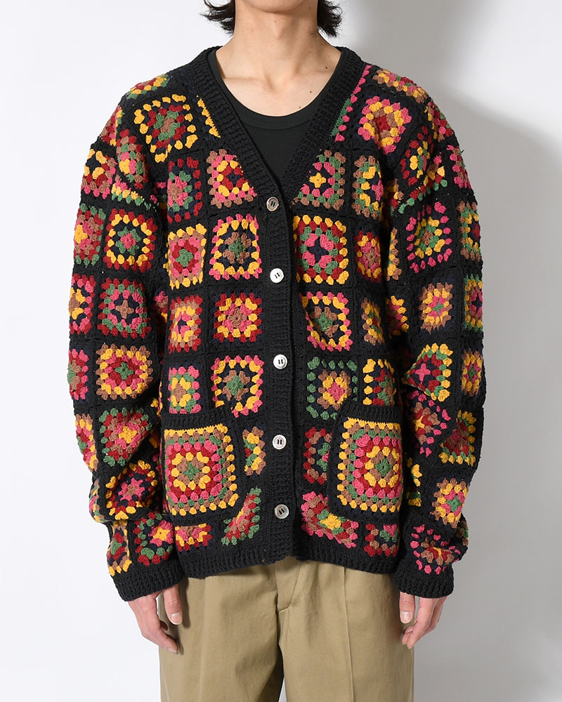 FLOWER PANEL CARDIGAN -WARM-