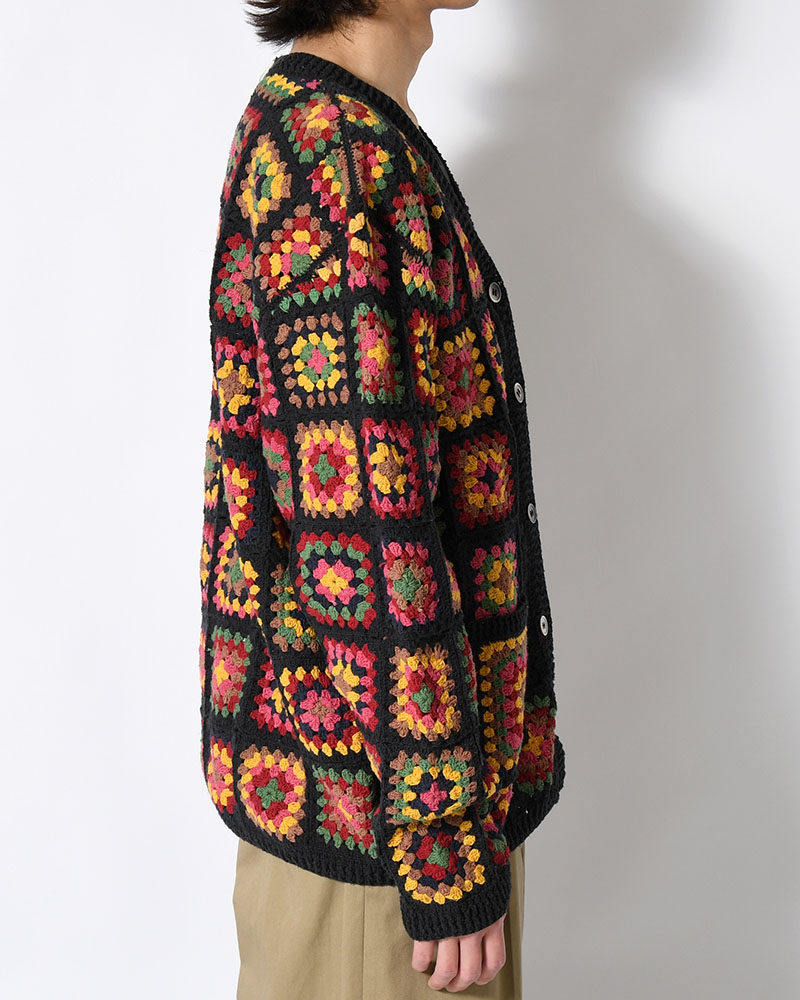 FLOWER PANEL CARDIGAN -WARM-