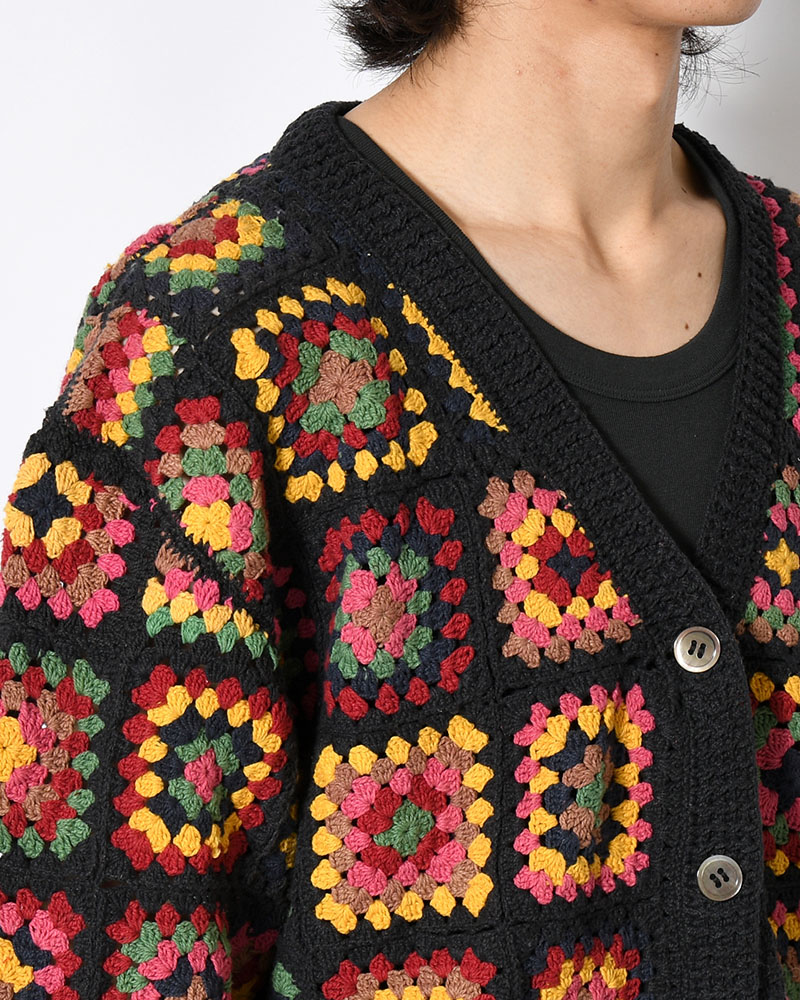 FLOWER PANEL CARDIGAN -WARM-