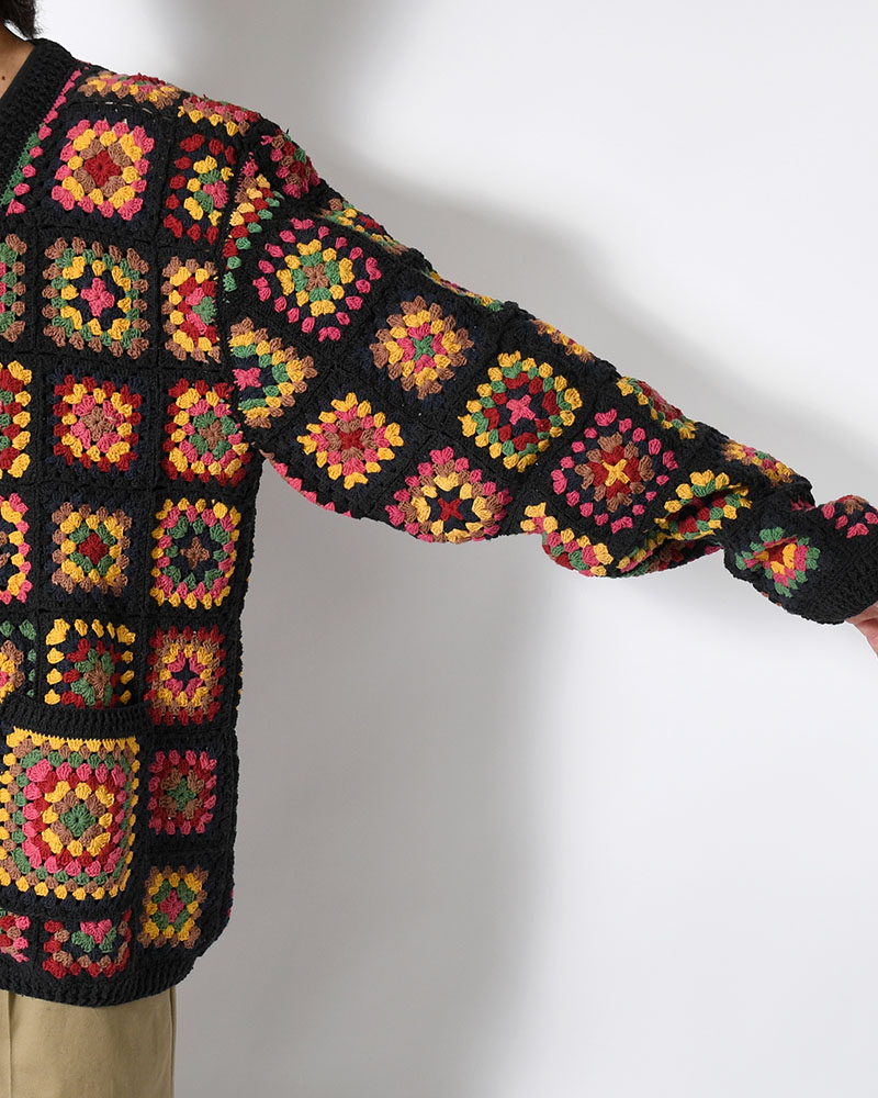 FLOWER PANEL CARDIGAN -WARM-