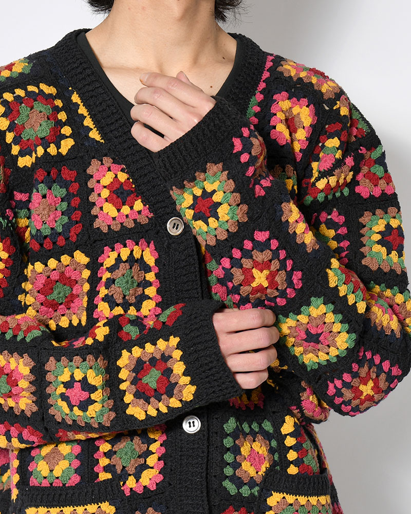 FLOWER PANEL CARDIGAN -WARM-