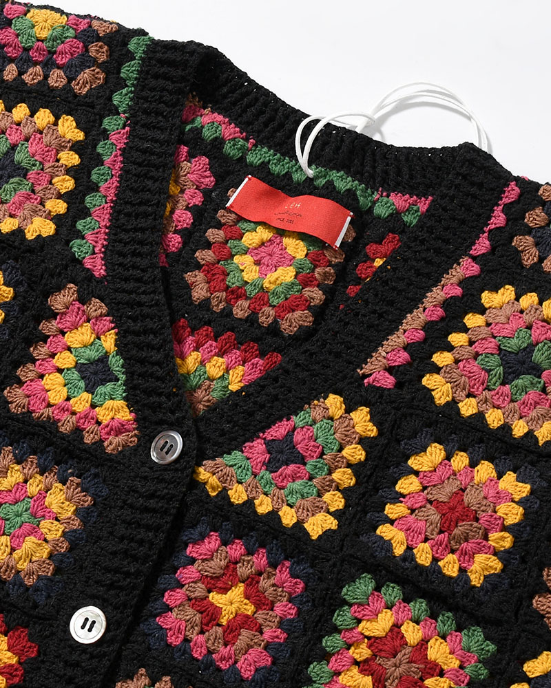 FLOWER PANEL CARDIGAN -WARM-