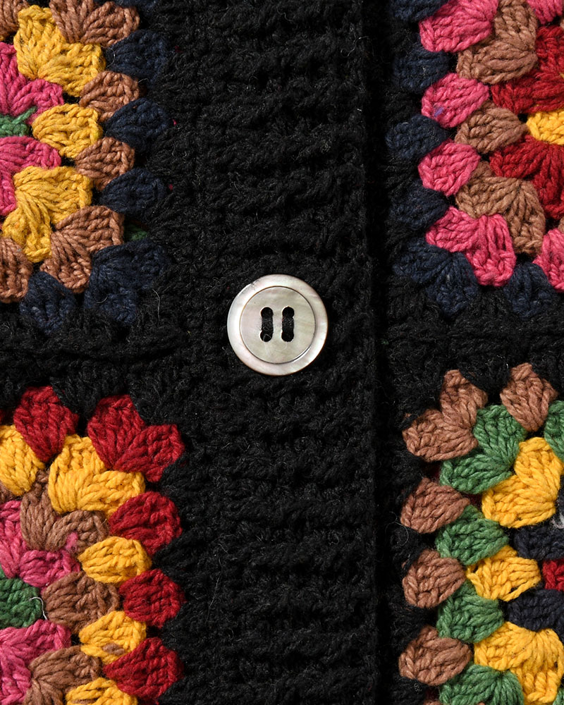 FLOWER PANEL CARDIGAN -WARM-