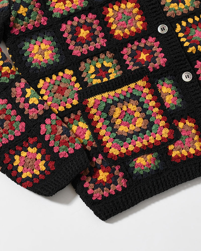 FLOWER PANEL CARDIGAN -WARM-