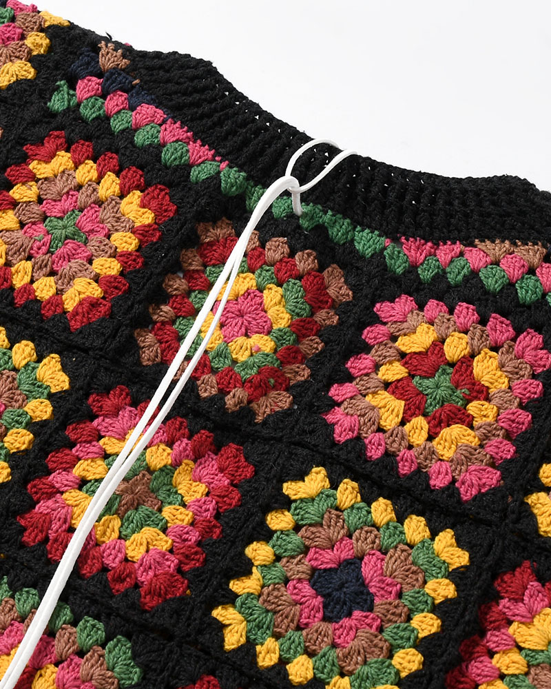 FLOWER PANEL CARDIGAN -WARM-