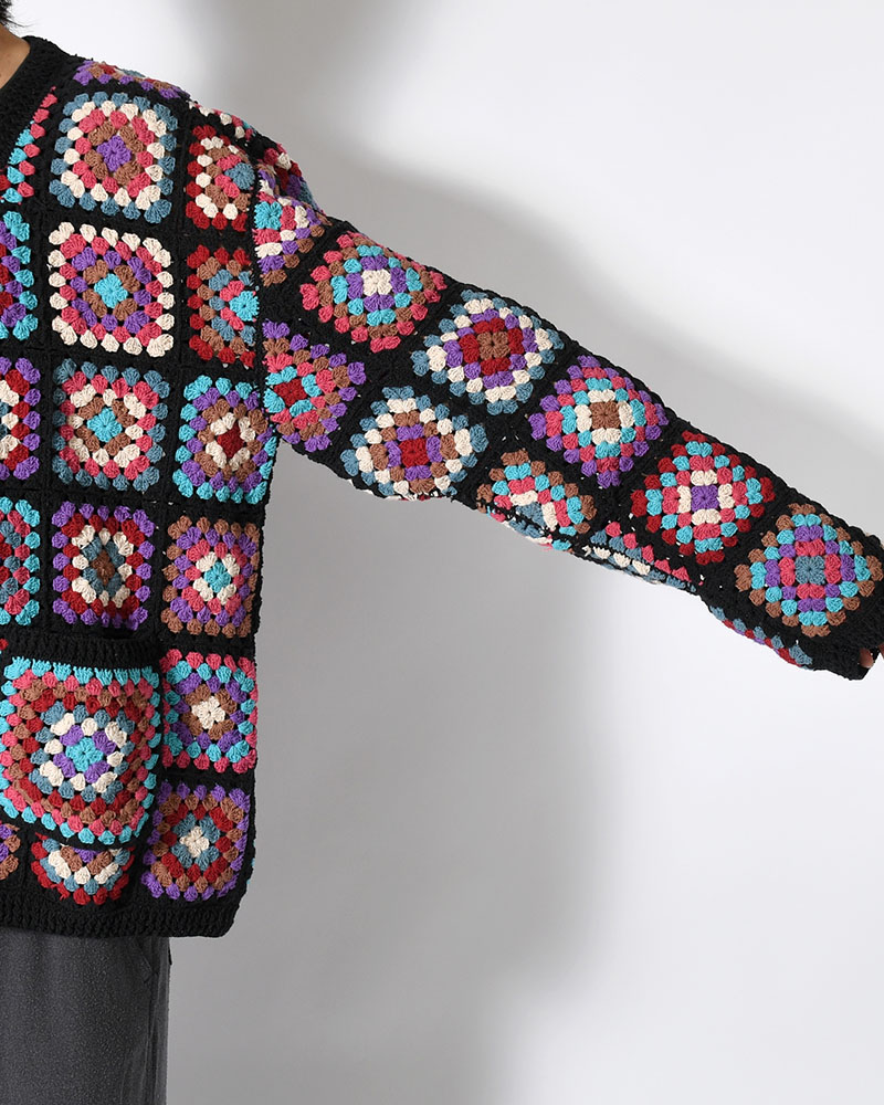 FLOWER PANEL CARDIGAN -COOL-