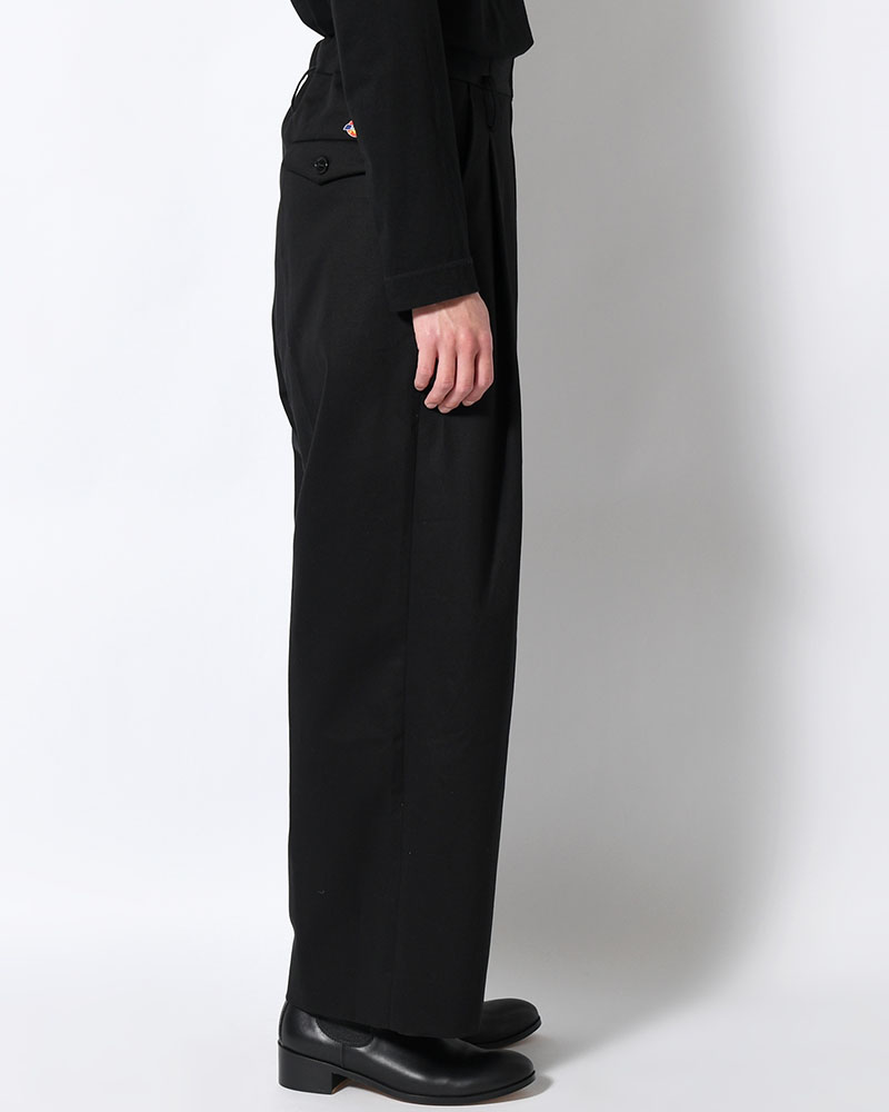 WRAP WIDE SLACKS -BLACK-