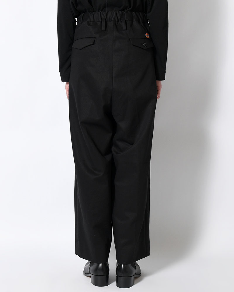 WRAP WIDE SLACKS -BLACK-
