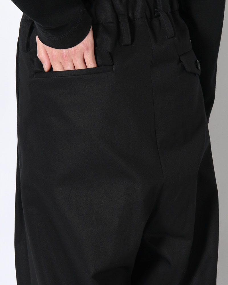 WRAP WIDE SLACKS -BLACK-