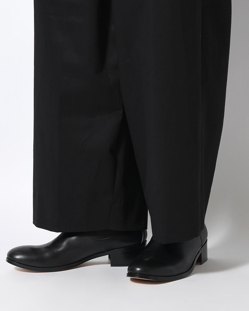WRAP WIDE SLACKS -BLACK-