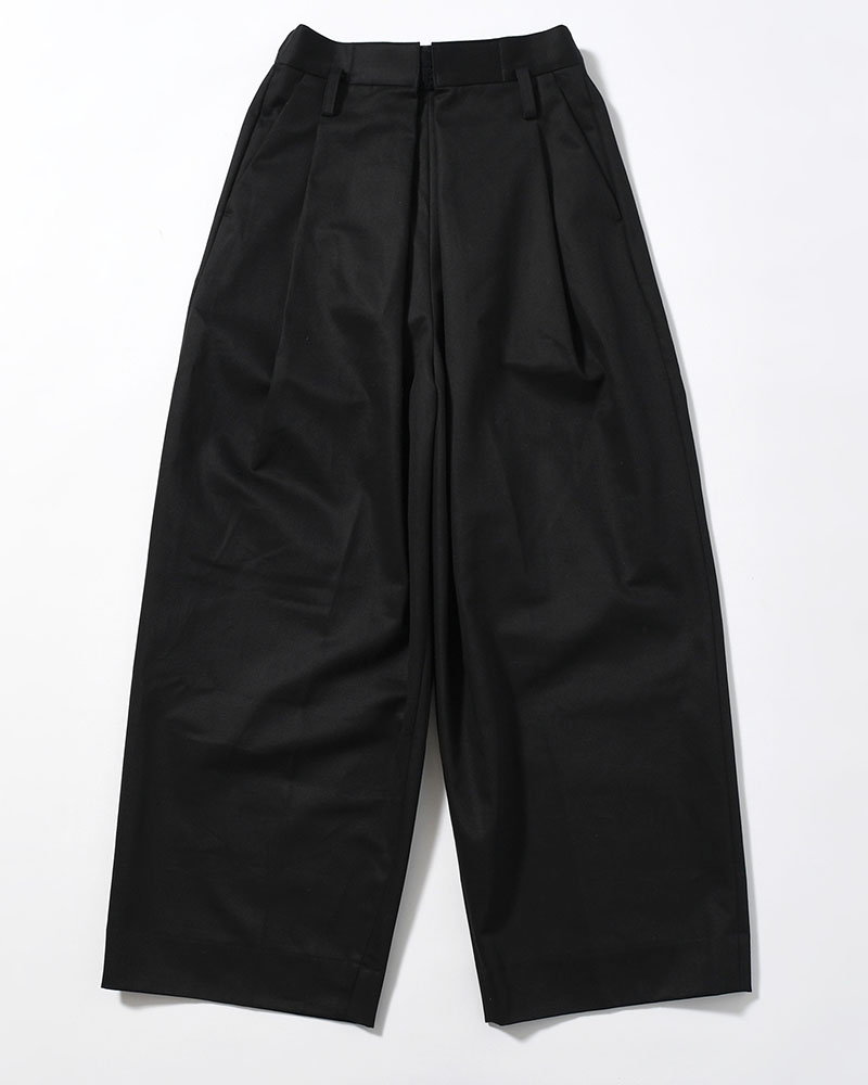 WRAP WIDE SLACKS -BLACK-
