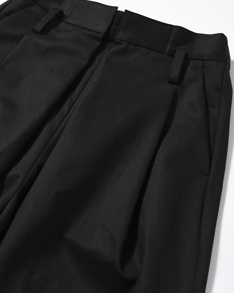 WRAP WIDE SLACKS -BLACK-