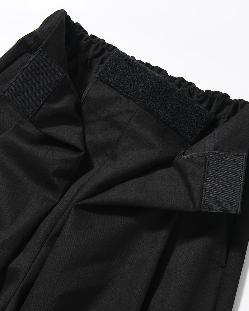 WRAP WIDE SLACKS -BLACK-
