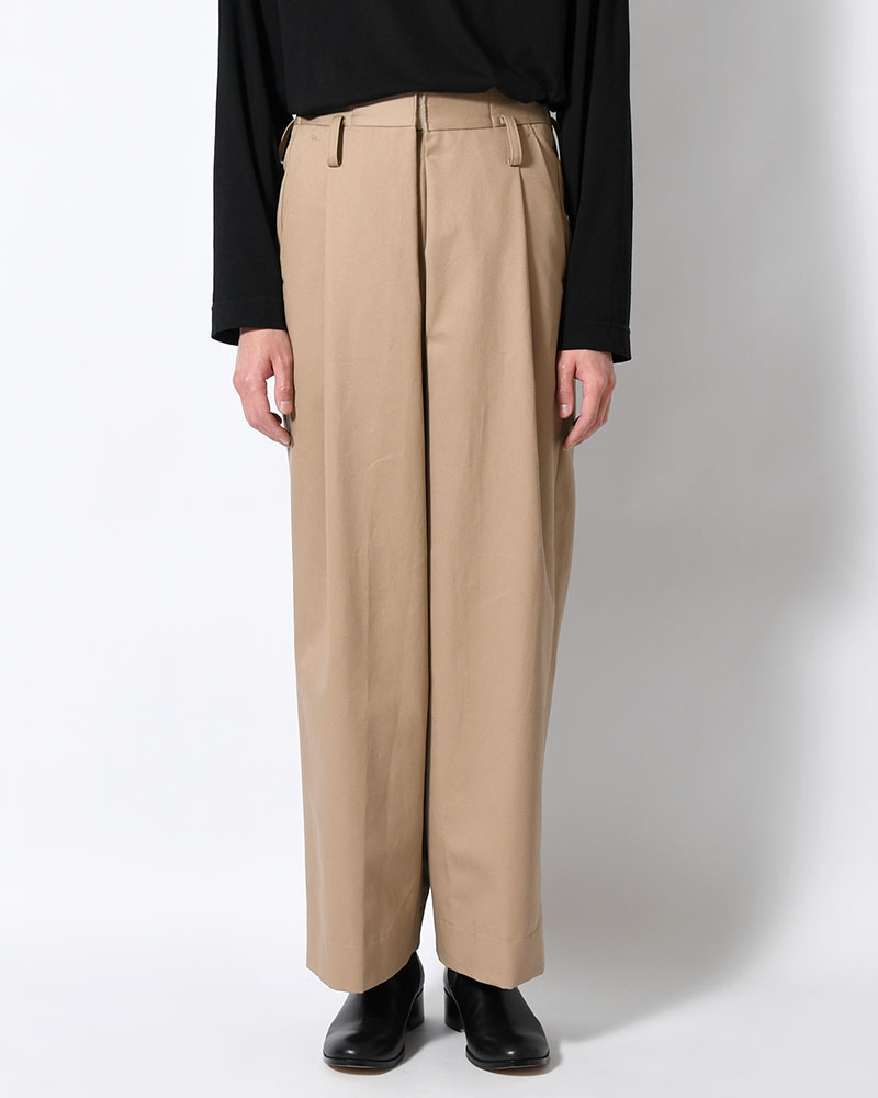 WRAP WIDE SLACKS -BEIGE-