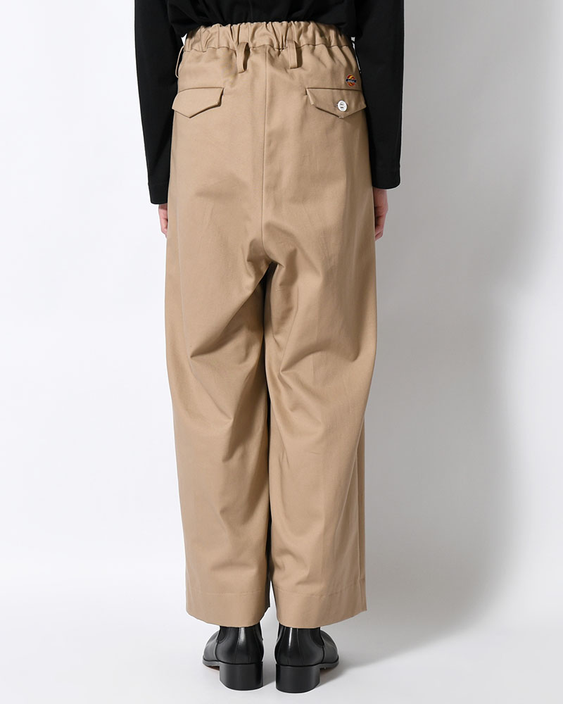 WRAP WIDE SLACKS -BEIGE-