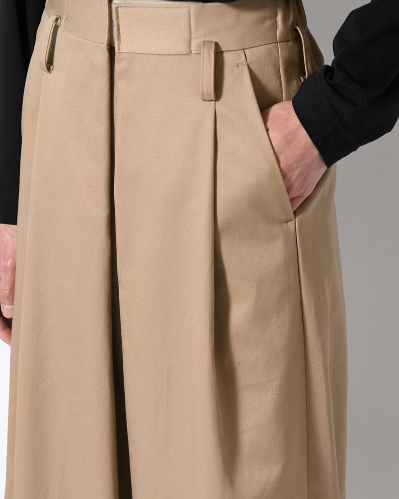 WRAP WIDE SLACKS -BEIGE-