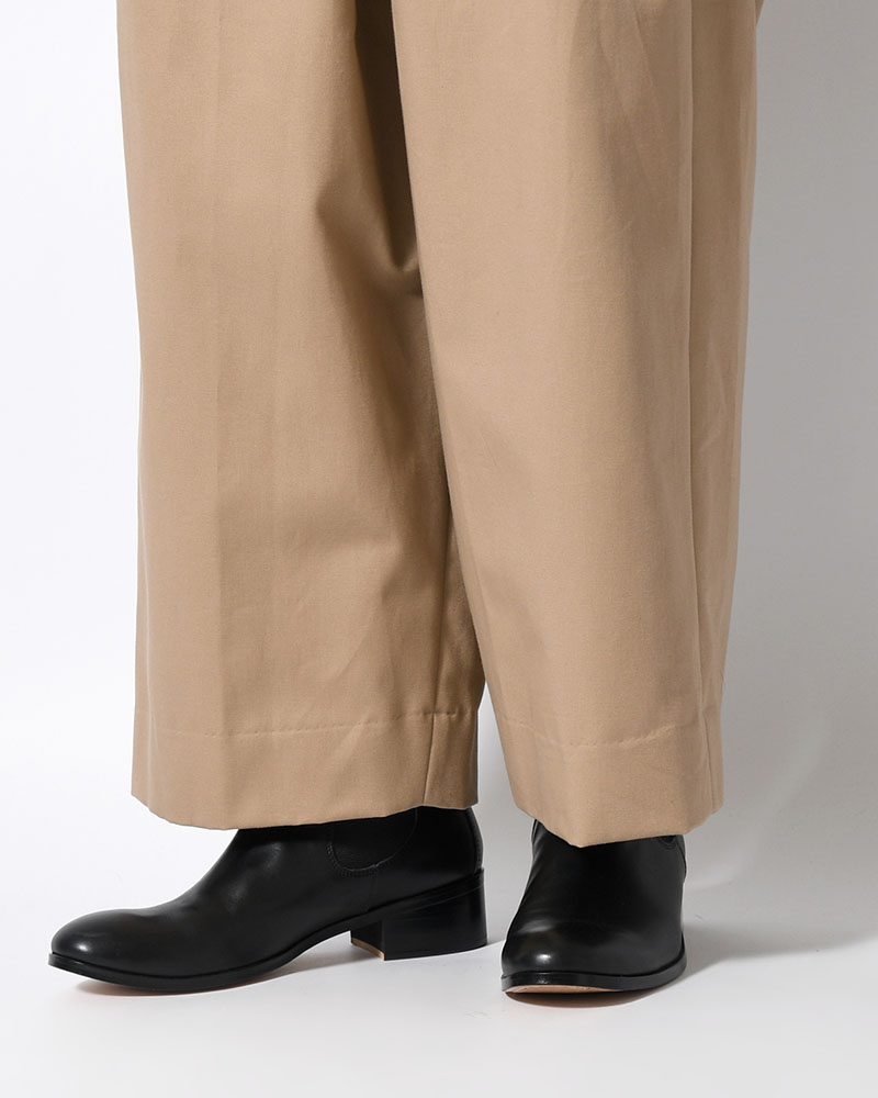 WRAP WIDE SLACKS -BEIGE-