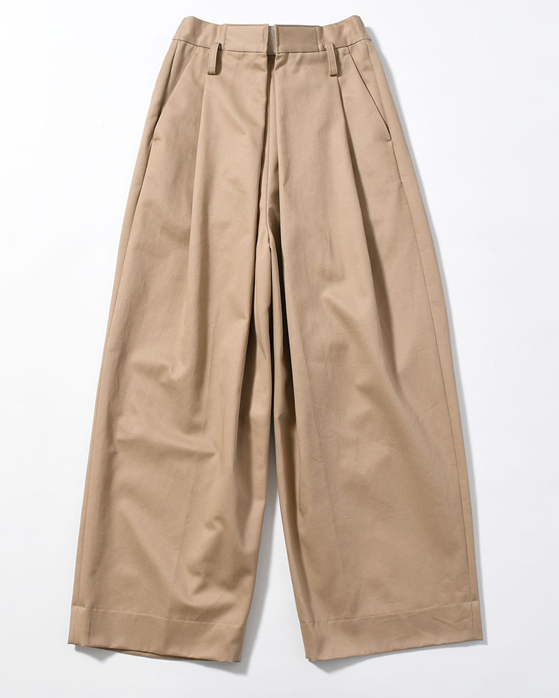 WRAP WIDE SLACKS -BEIGE-