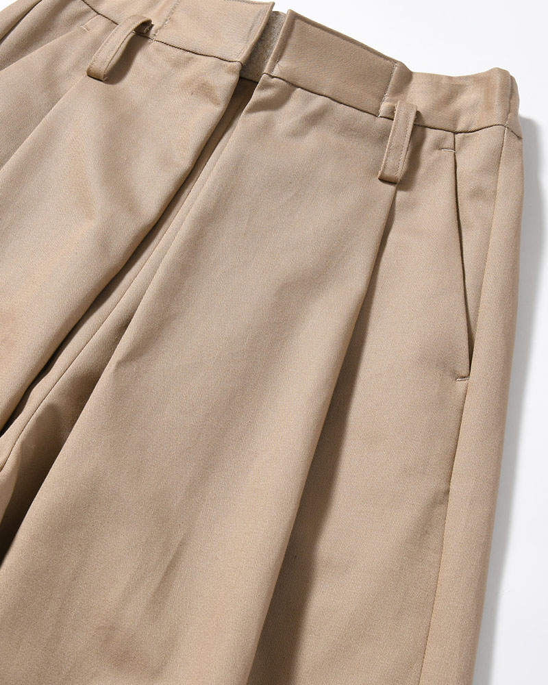 WRAP WIDE SLACKS -BEIGE-