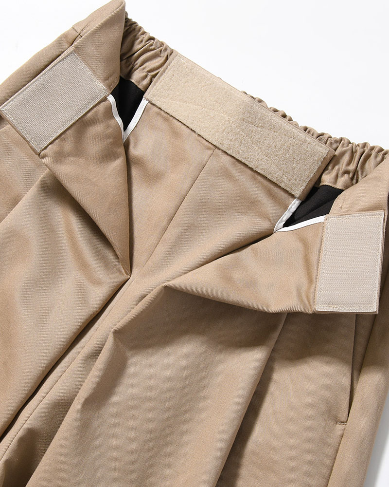 WRAP WIDE SLACKS -BEIGE-