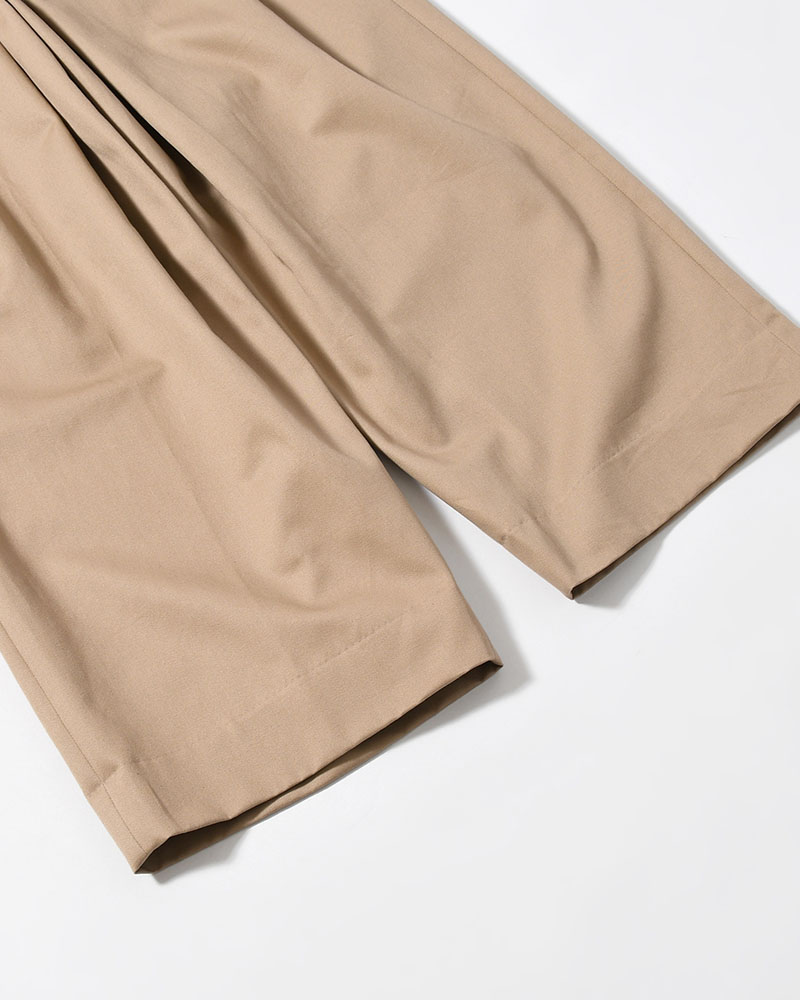 WRAP WIDE SLACKS -BEIGE-