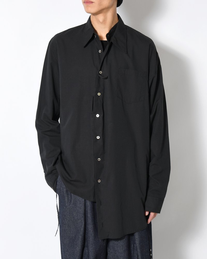 ASYMMETRY DRESS SHIRT -BLACK-