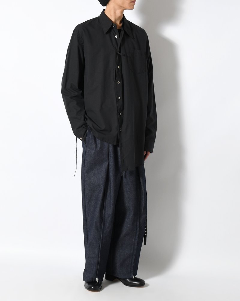 ASYMMETRY DRESS SHIRT -BLACK-